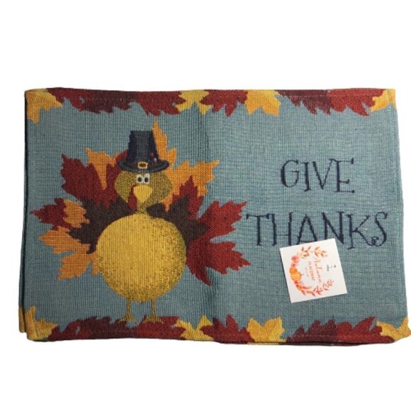 🛒 $4 -  4 x Thanksgiving Cloth Placemats NWT #2336 - Picture 1 of 5